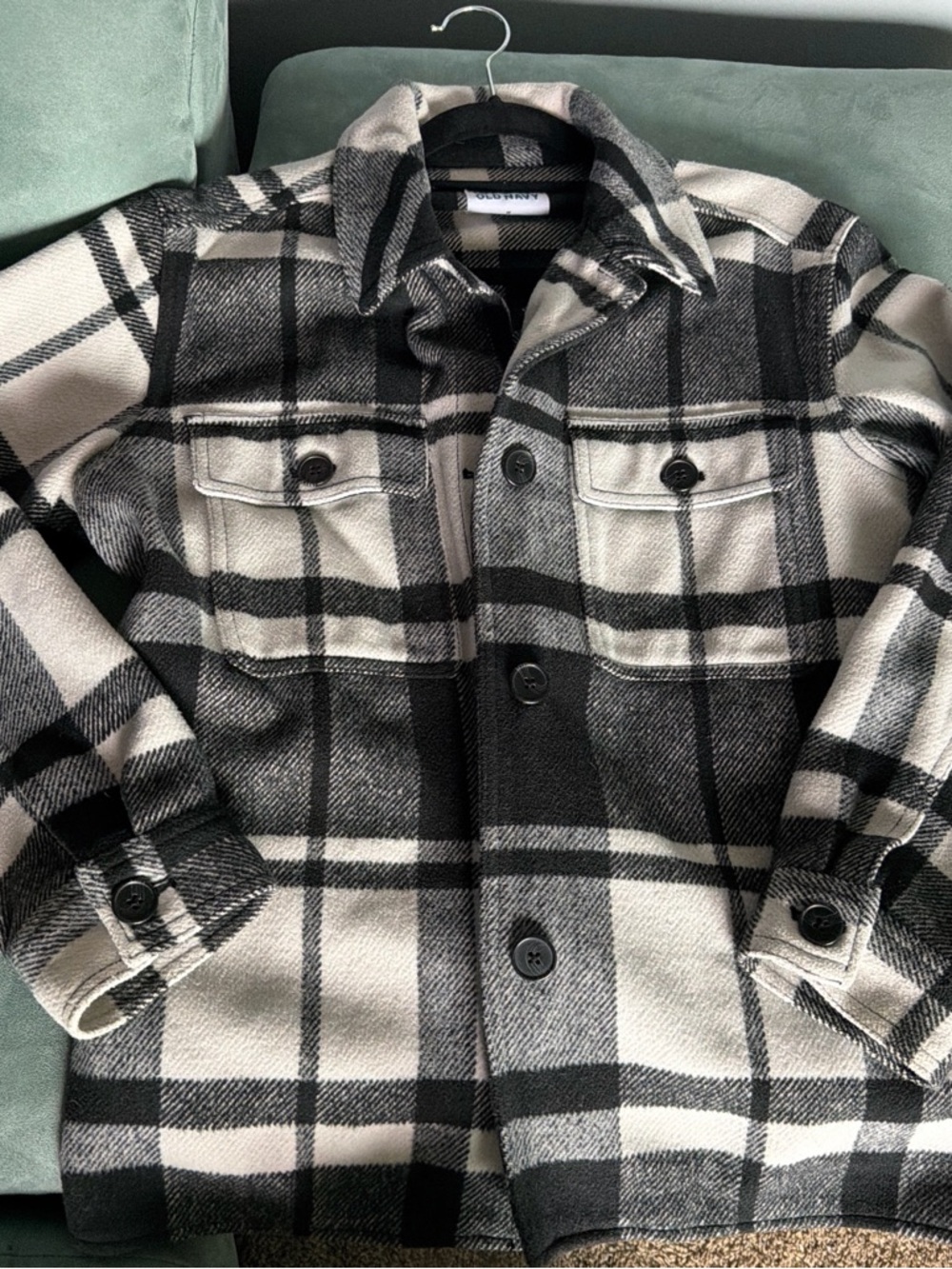 Black & White Plaid Shacket Jacket